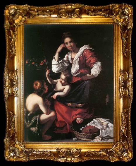 framed  Bernardo Strozzi Madonna and Child with the Young St John, ta009-2